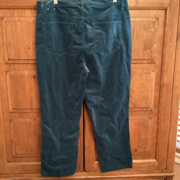 Talbots. Corduroy straight leg pant. Size 14. Deep ocean blue teal. - Picture 3 of 3
